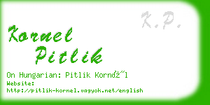 kornel pitlik business card